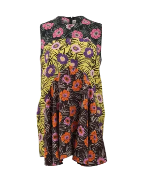 Floral Pleated Tunic Blouse