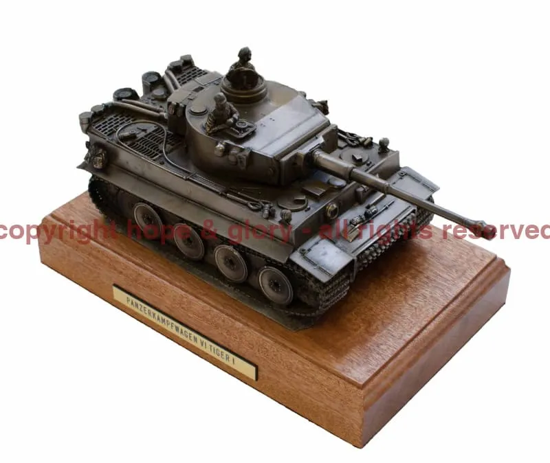 German Tiger 1 Tank Bronze Military Statue