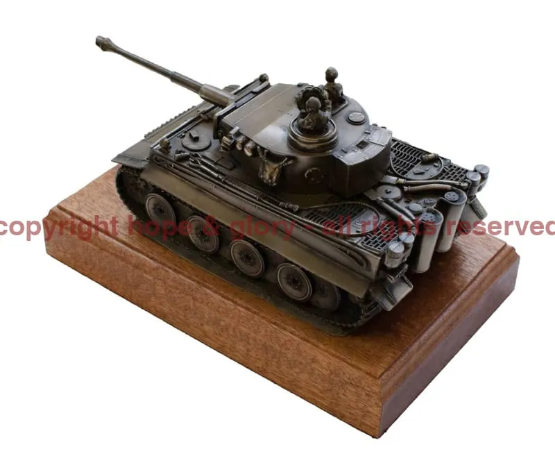 German Tiger 1 Tank Bronze Military Statue