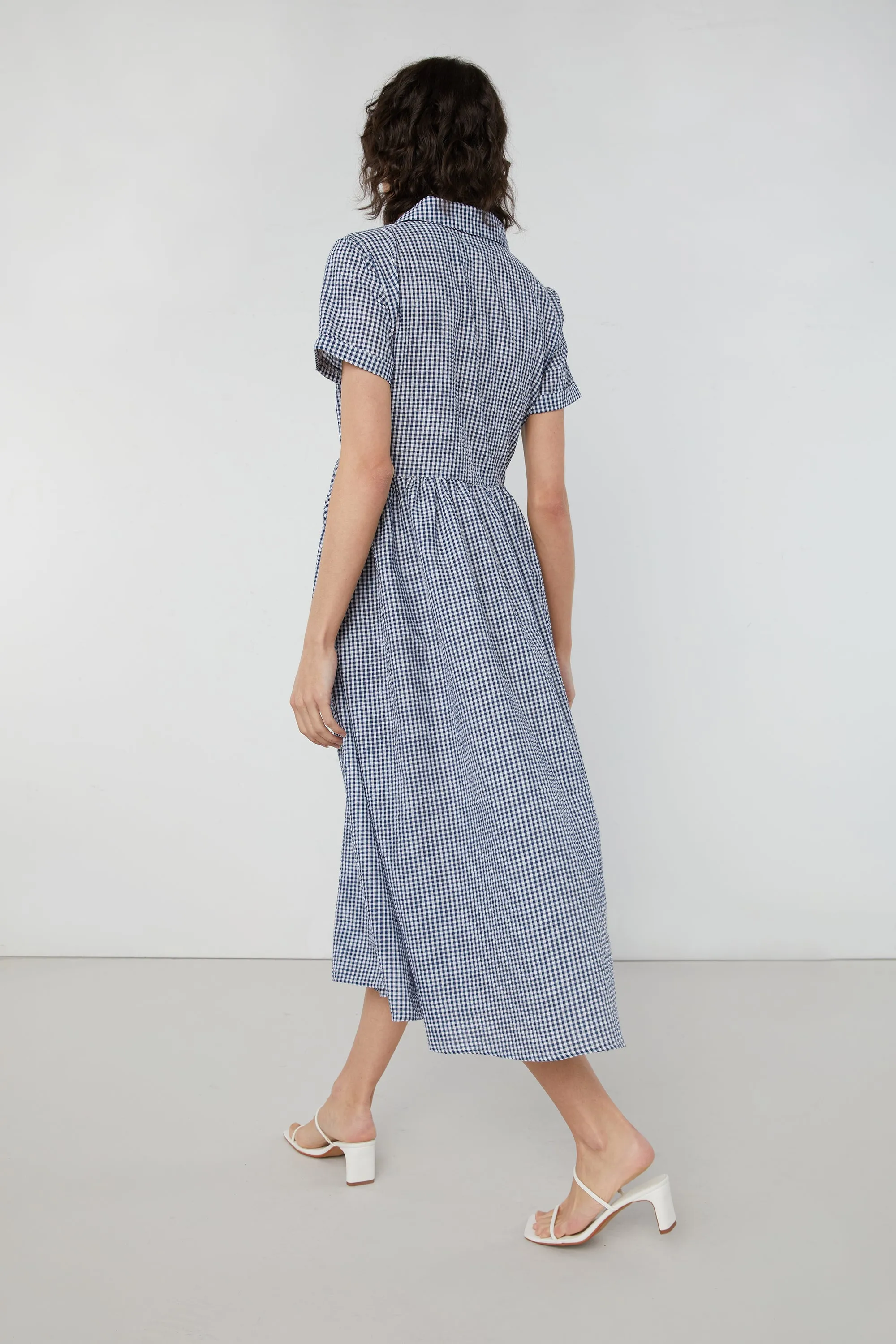 GINGHAM WRAP DRESS