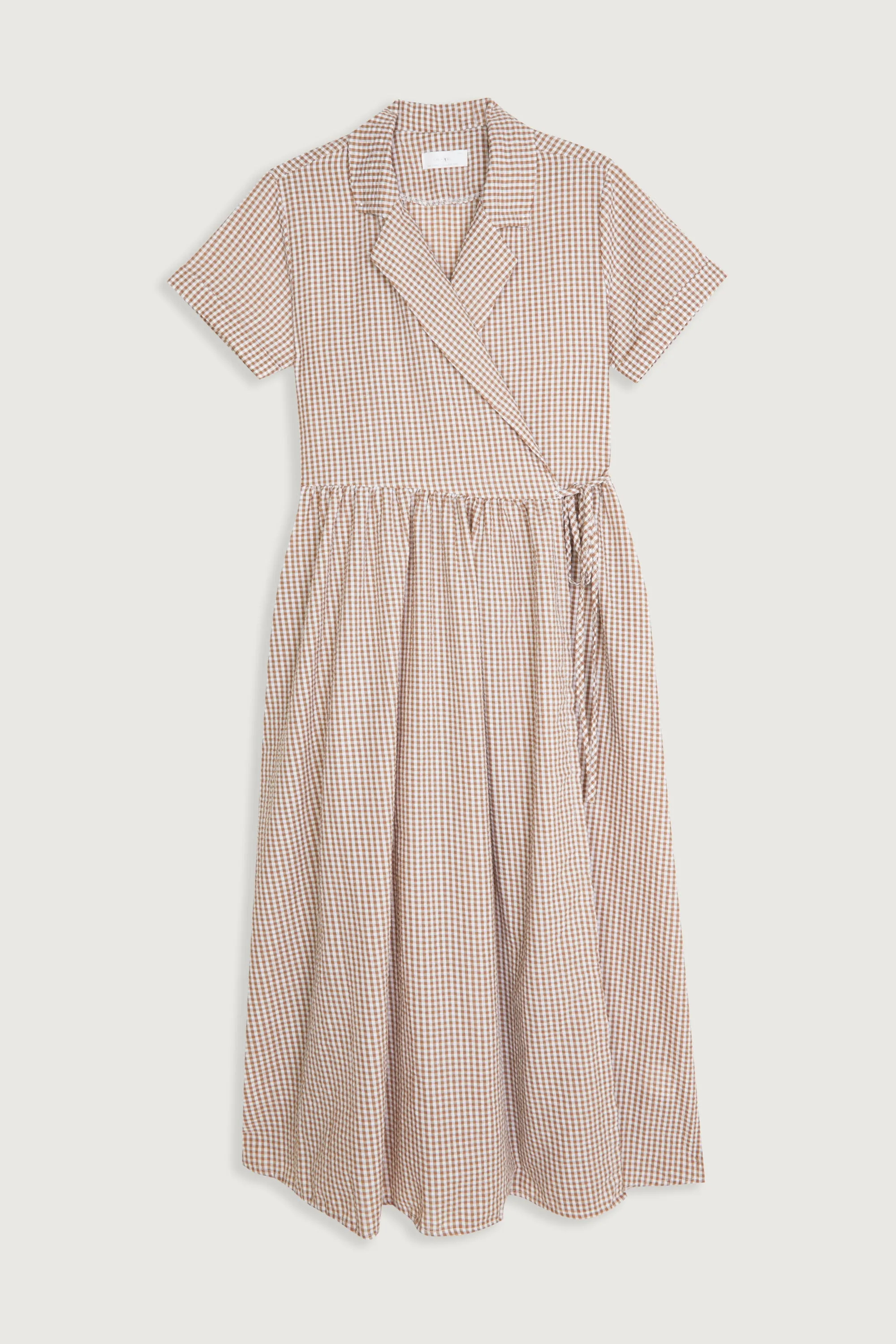 GINGHAM WRAP DRESS