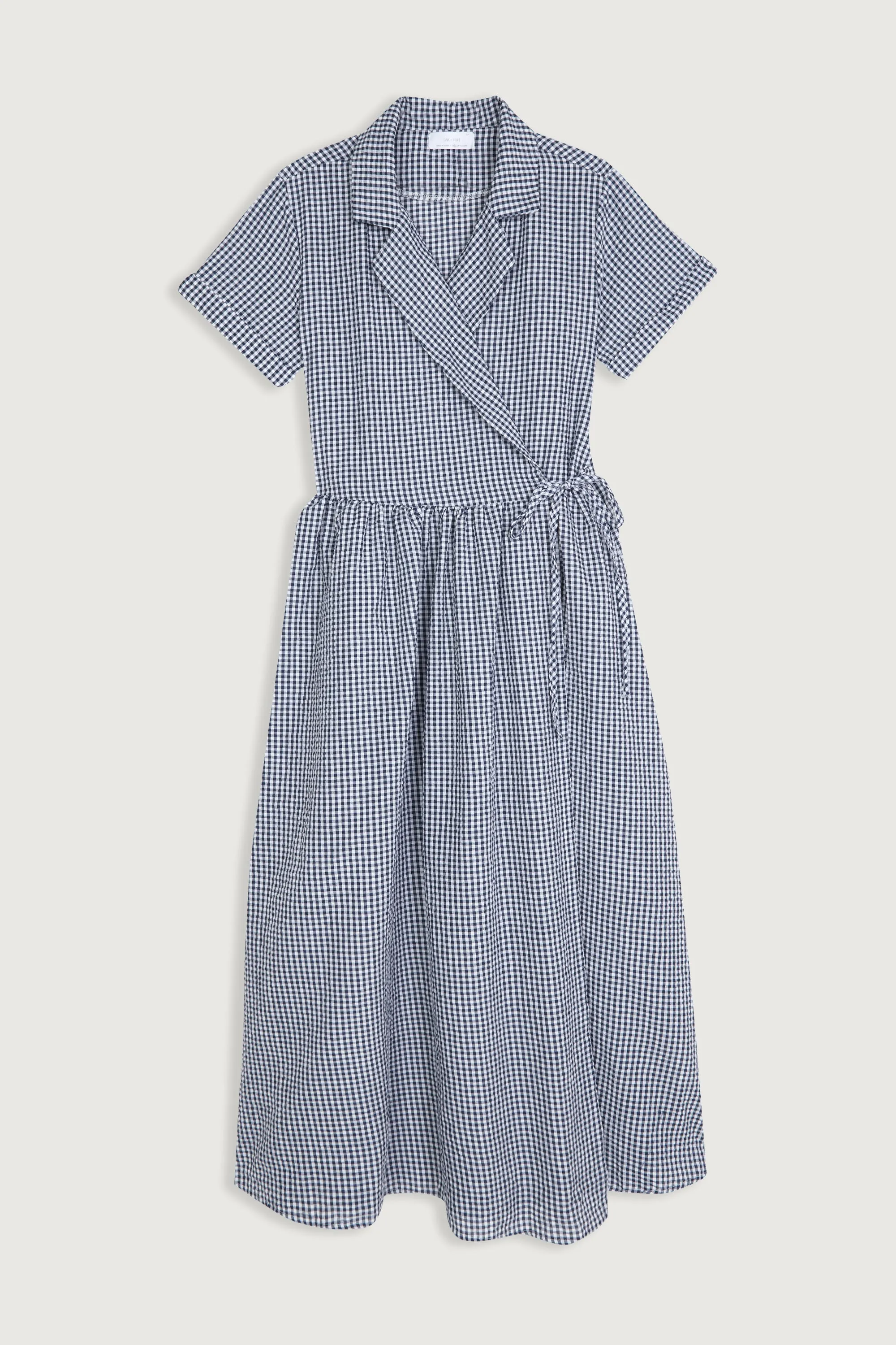 GINGHAM WRAP DRESS