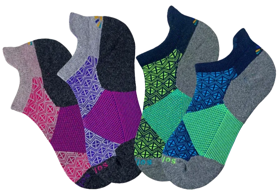 Grape Recycled Wool Performance Ankle Socks - 2 Pk