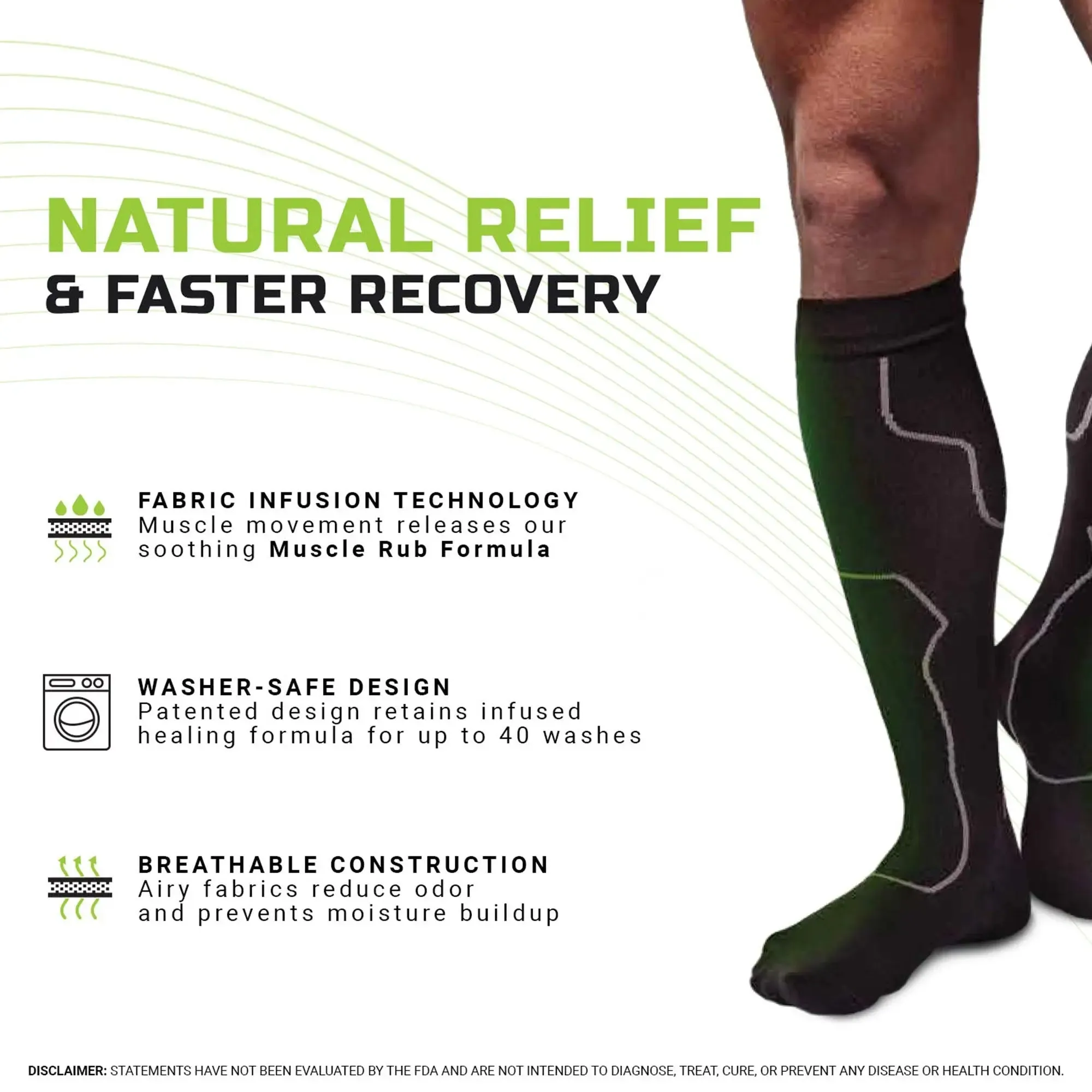 Green Drop Compression Socks – Medical-Grade Infused Support, S/M