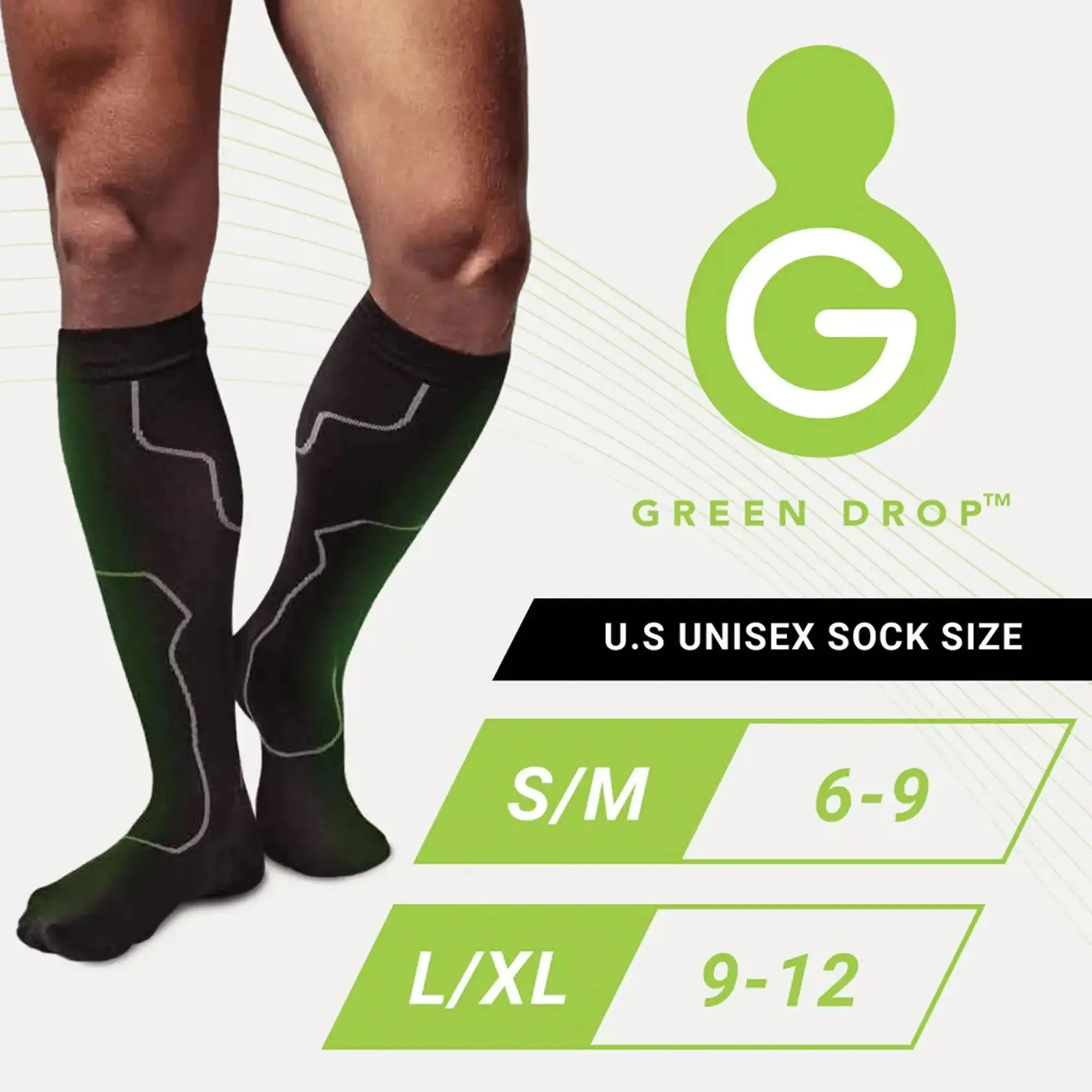 Green Drop Compression Socks – Medical-Grade Infused Support, S/M