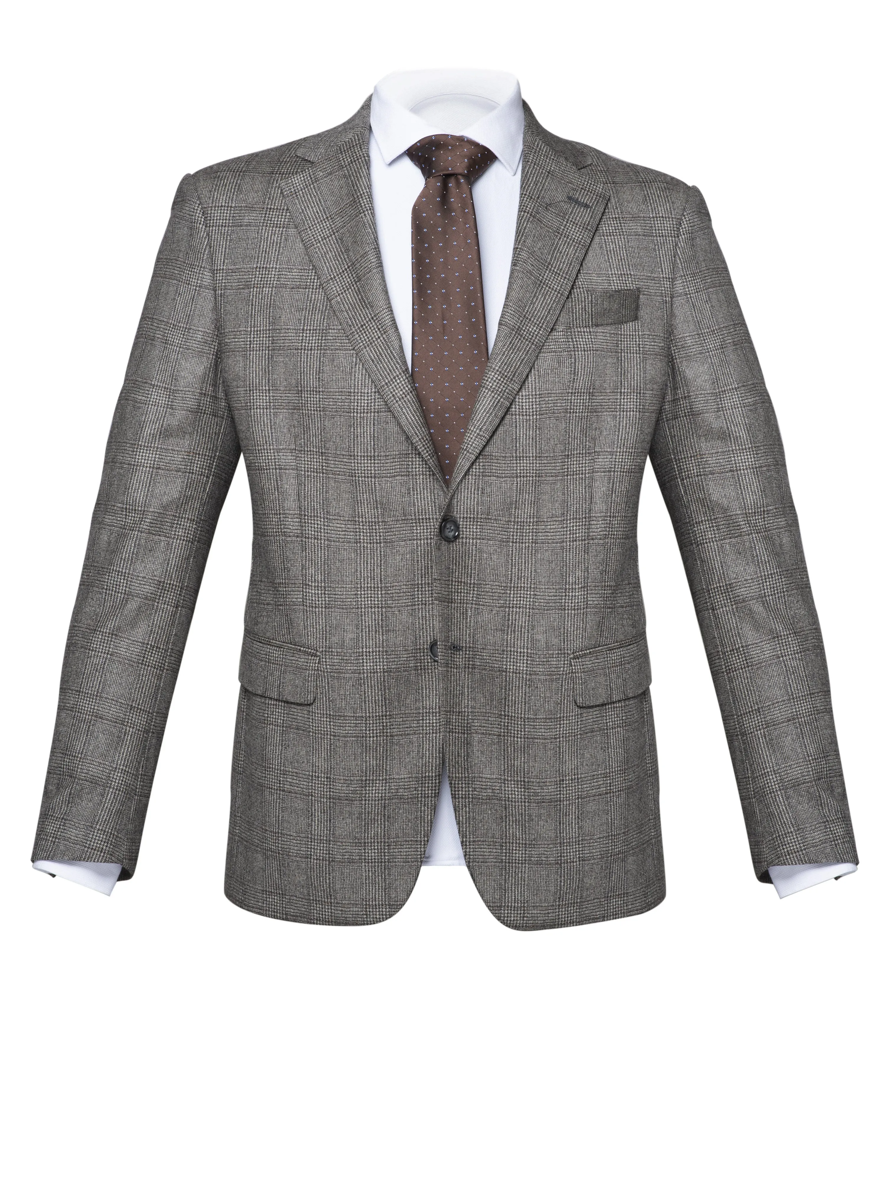 Grey Prince of Wales Wool Blazer by Primatist Marlane