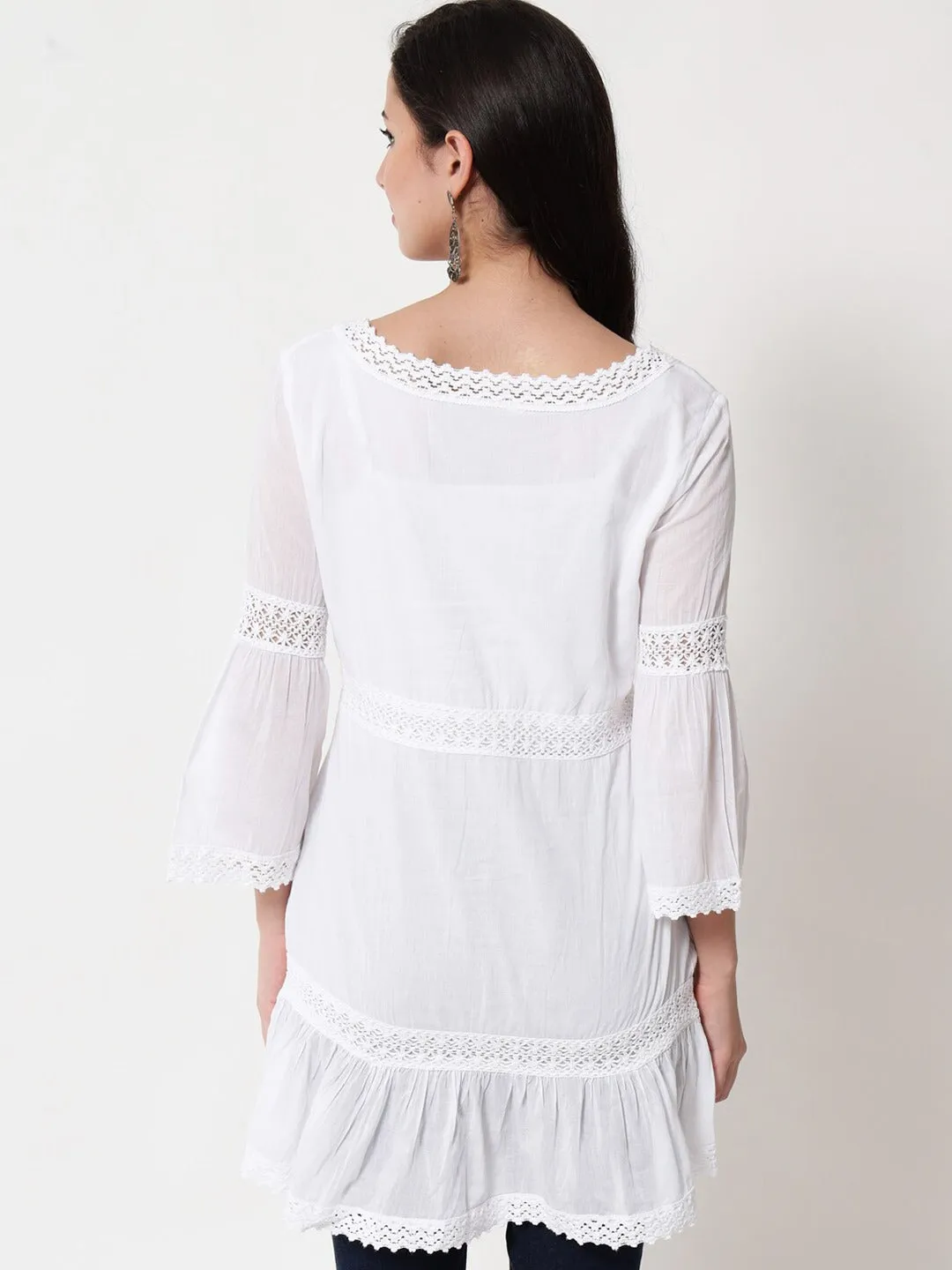 Hand Embroidered Women  Chikankari Cotton Tunic-PC2133