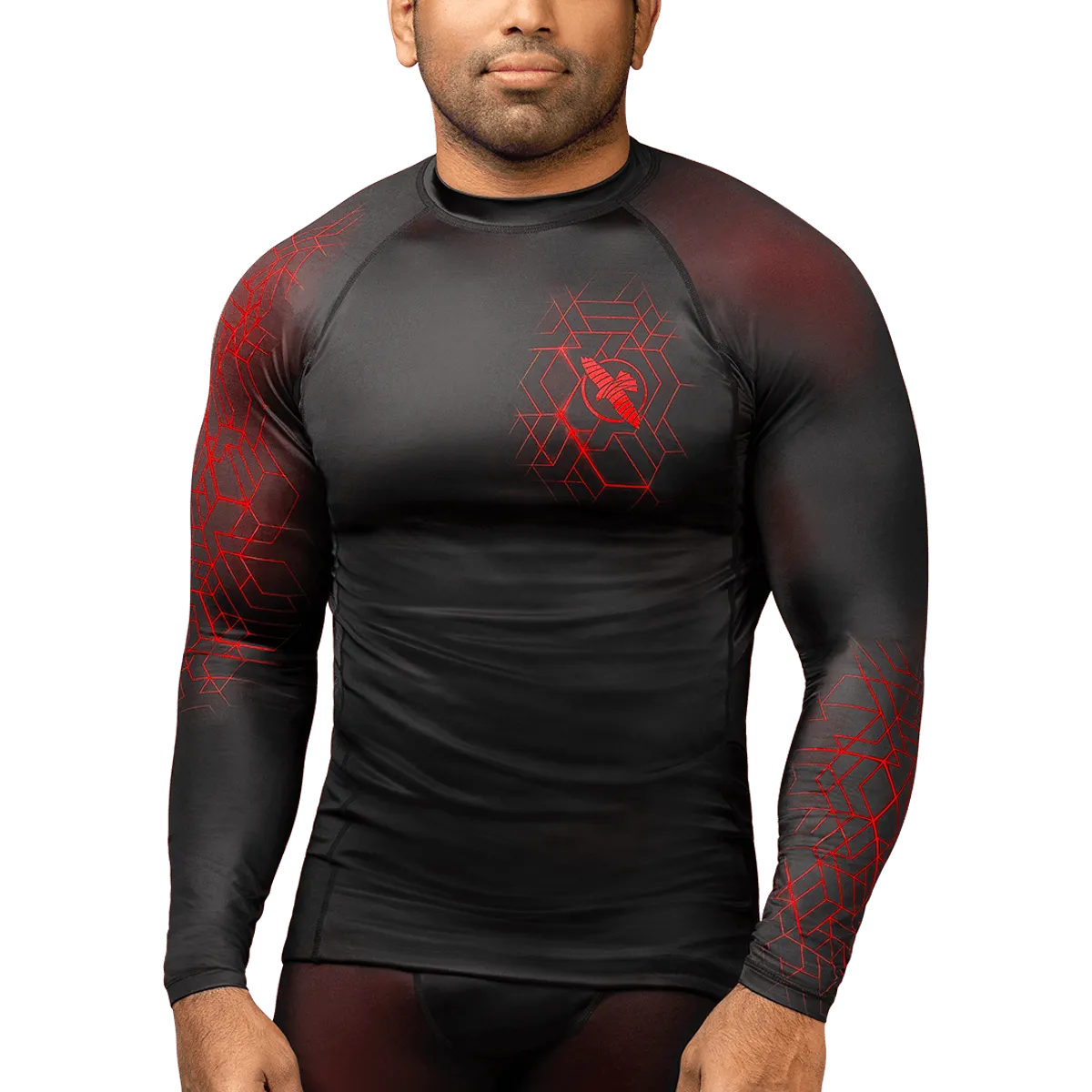 HAYABUSA RASHGUARD GEO L/S BLACK/RED