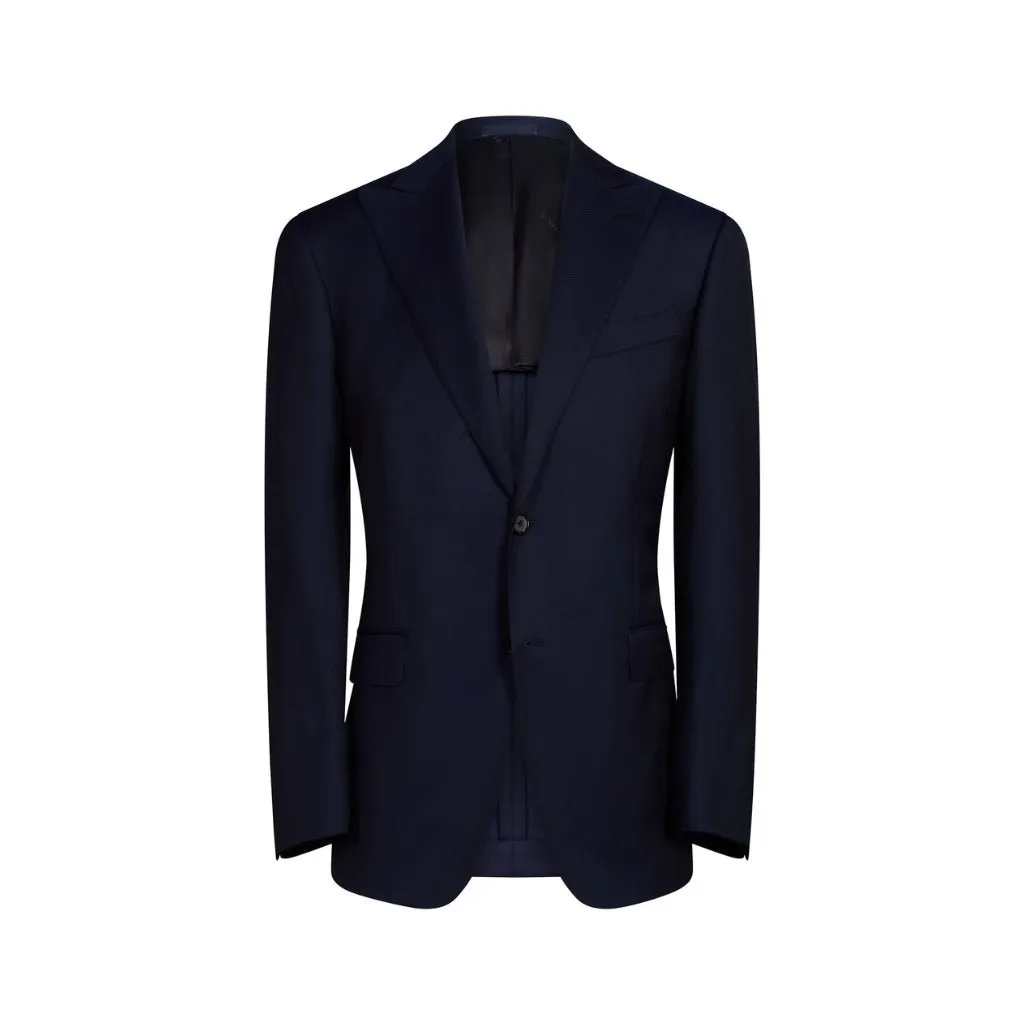 HENRY SARTORIAL X CARUSO Peak Lapel Blazer NAVY REG