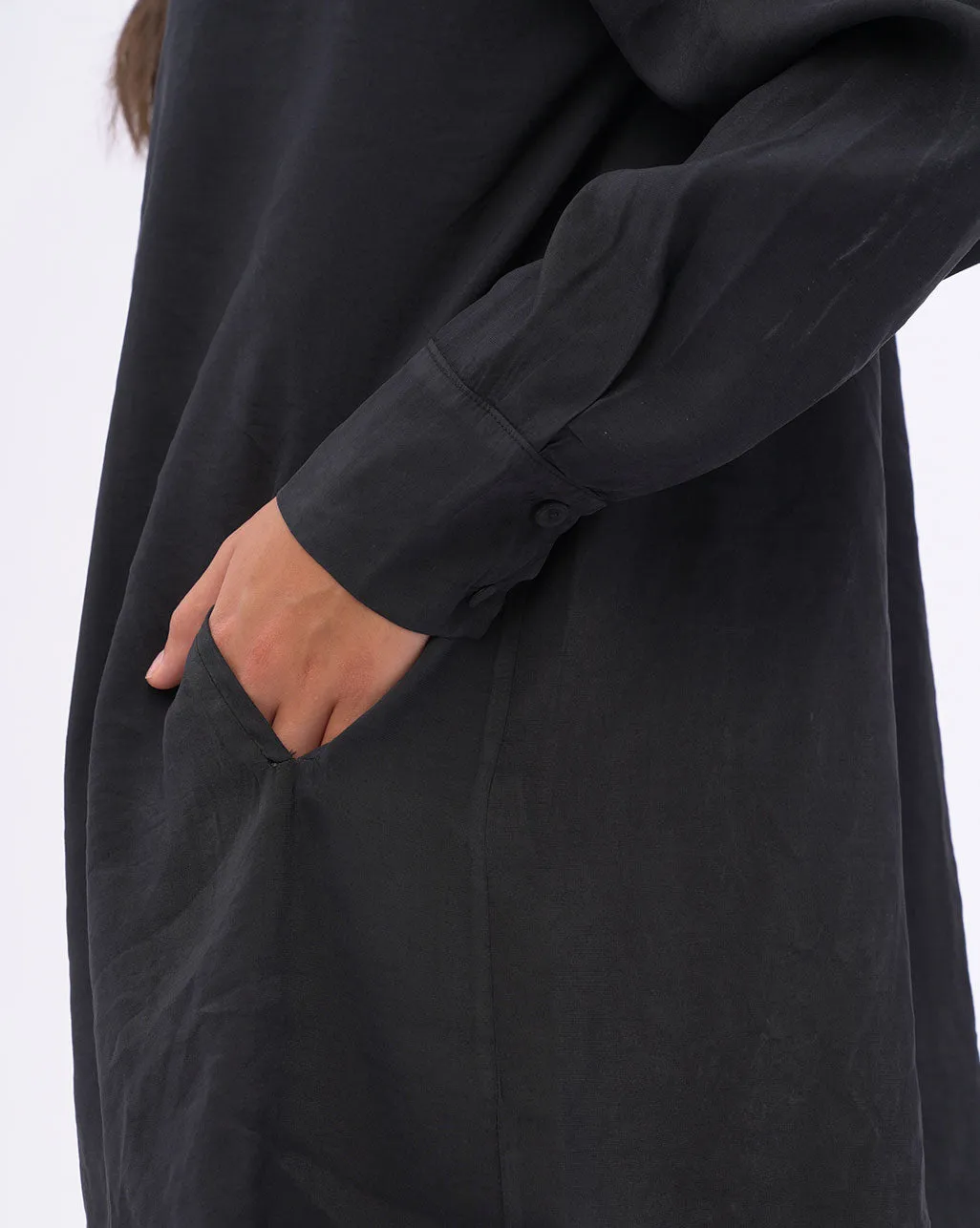 Hi-Lo Hem Button Up Shirtdress