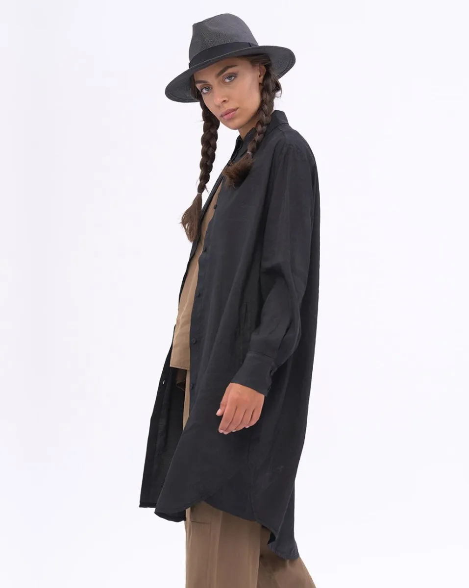 Hi-Lo Hem Button Up Shirtdress