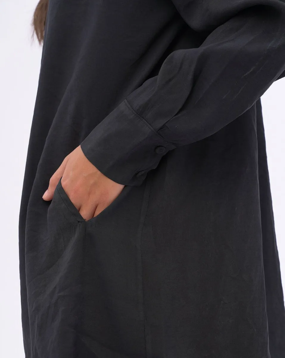 Hi-Lo Hem Button Up Shirtdress