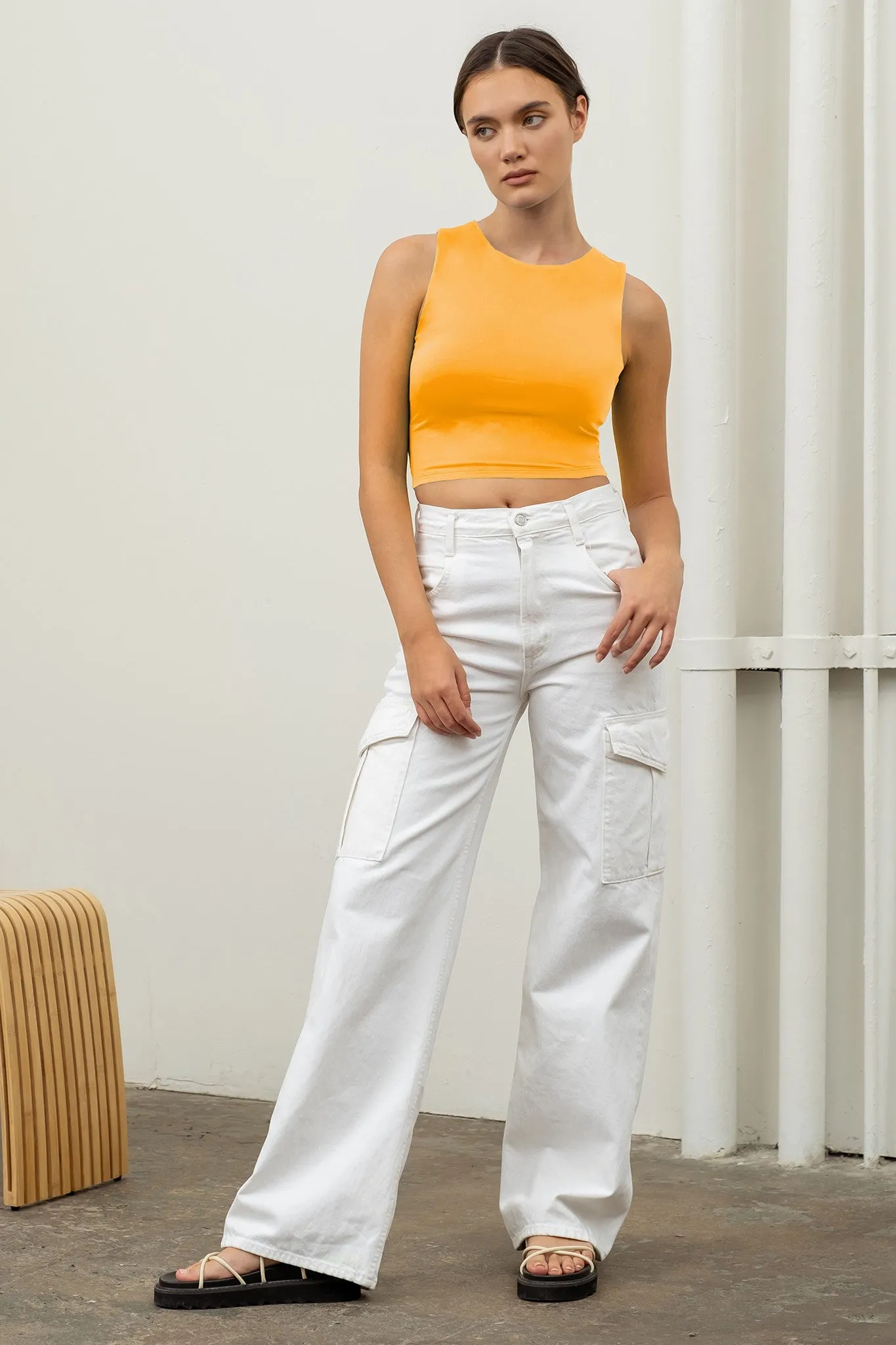 High Neck Cropped Tank