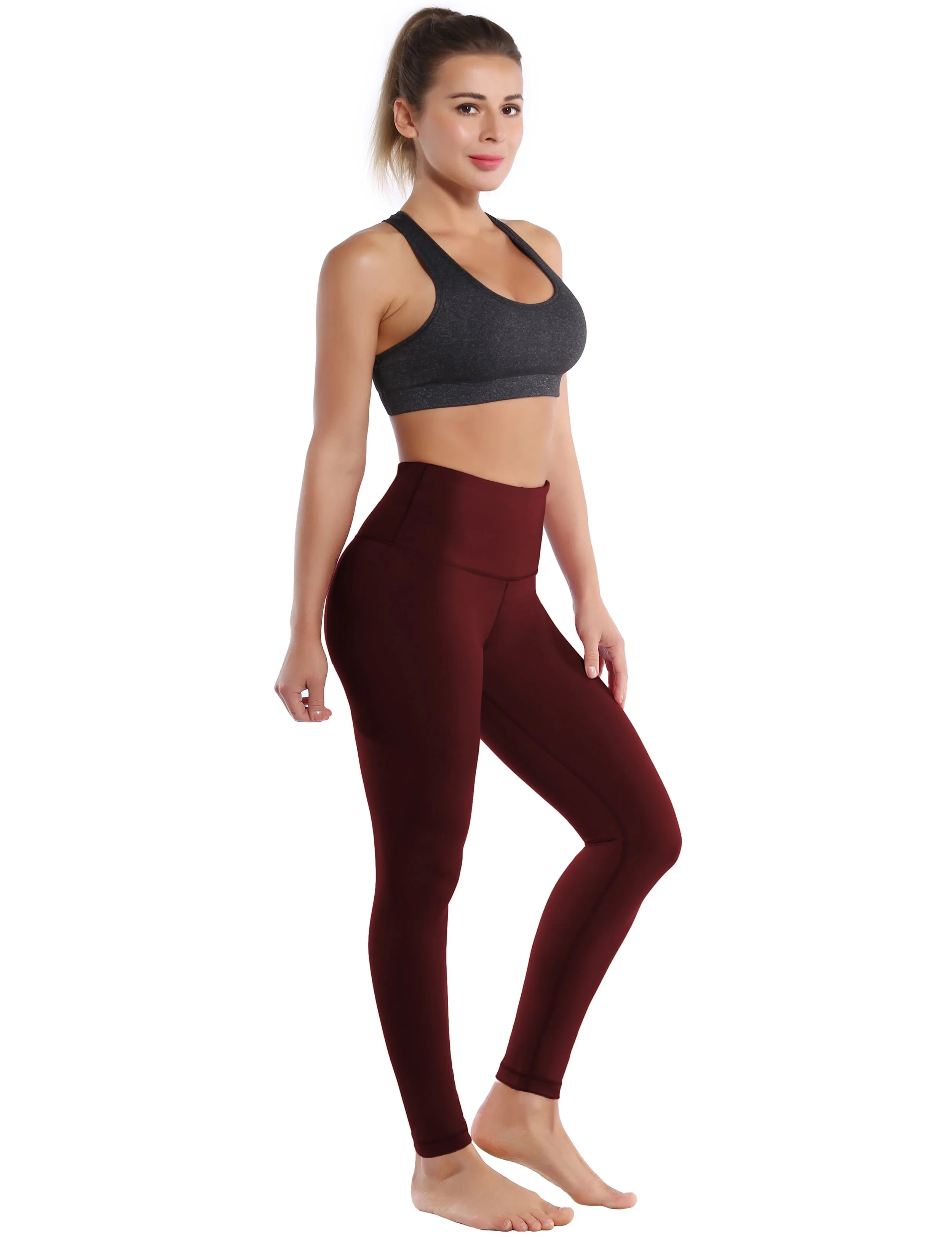 High Waist Plus Size Pants cherryred_Plus Size