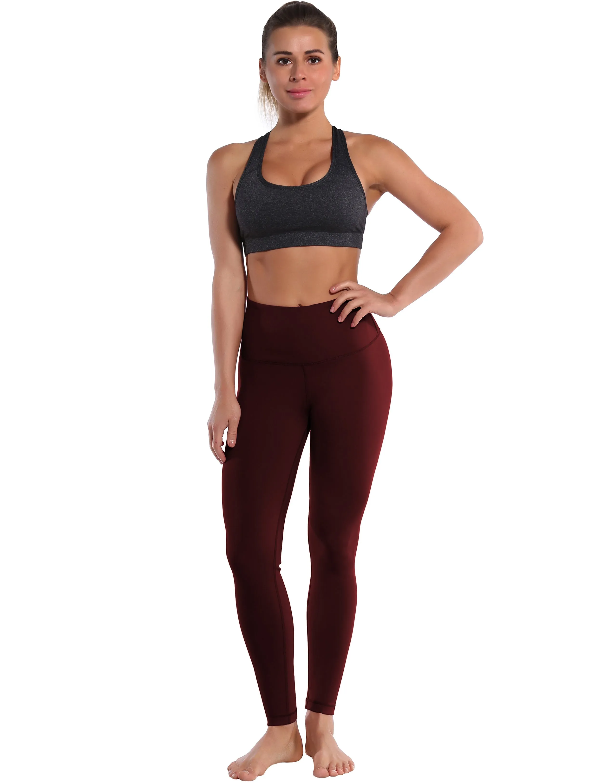 High Waist Plus Size Pants cherryred_Plus Size