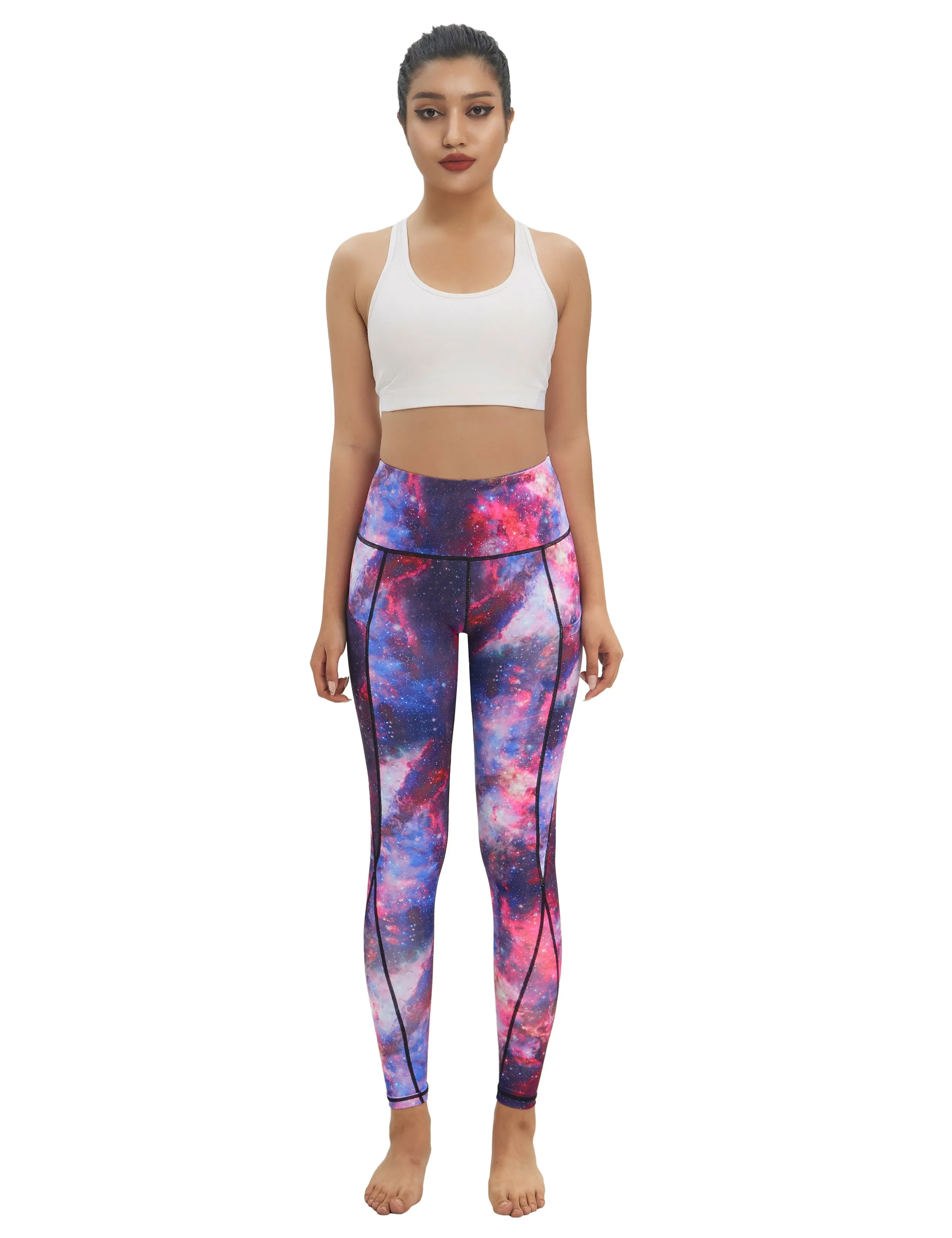 High Waist Side Pockets Jogging Pants galaxy_Jogging