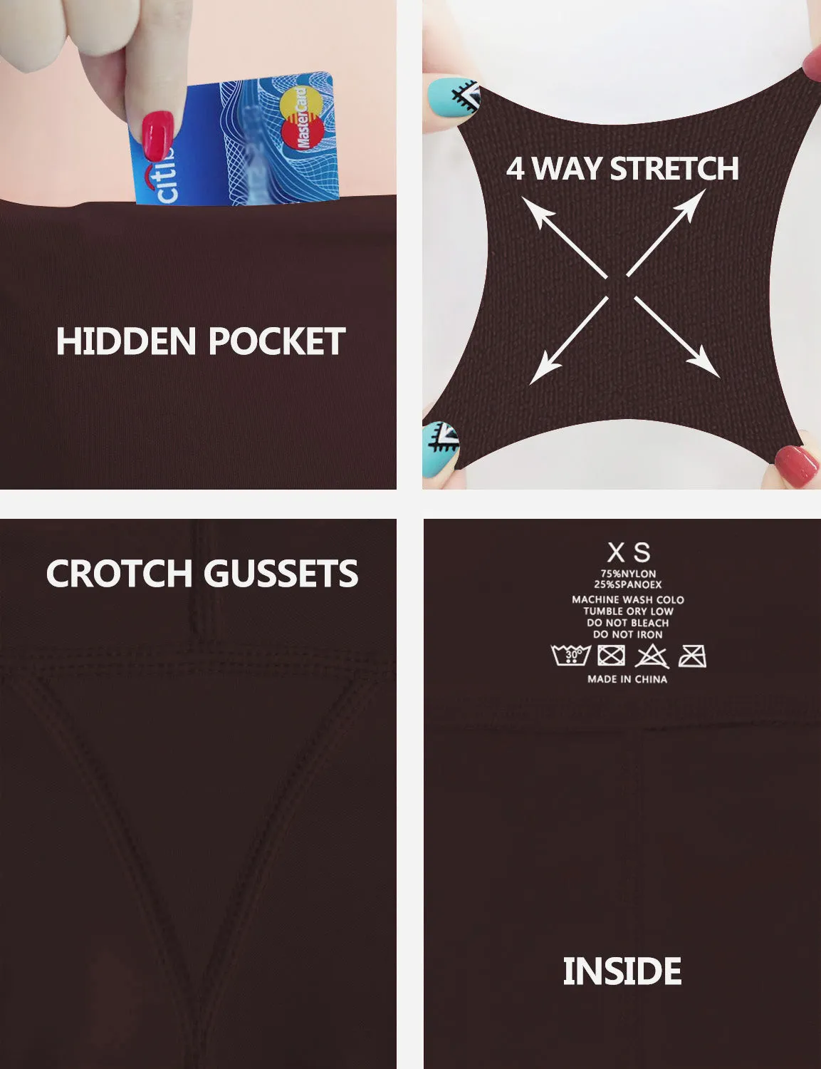 High Waist Side Pockets yogastudio Pants mahoganymaroon_yogastudio