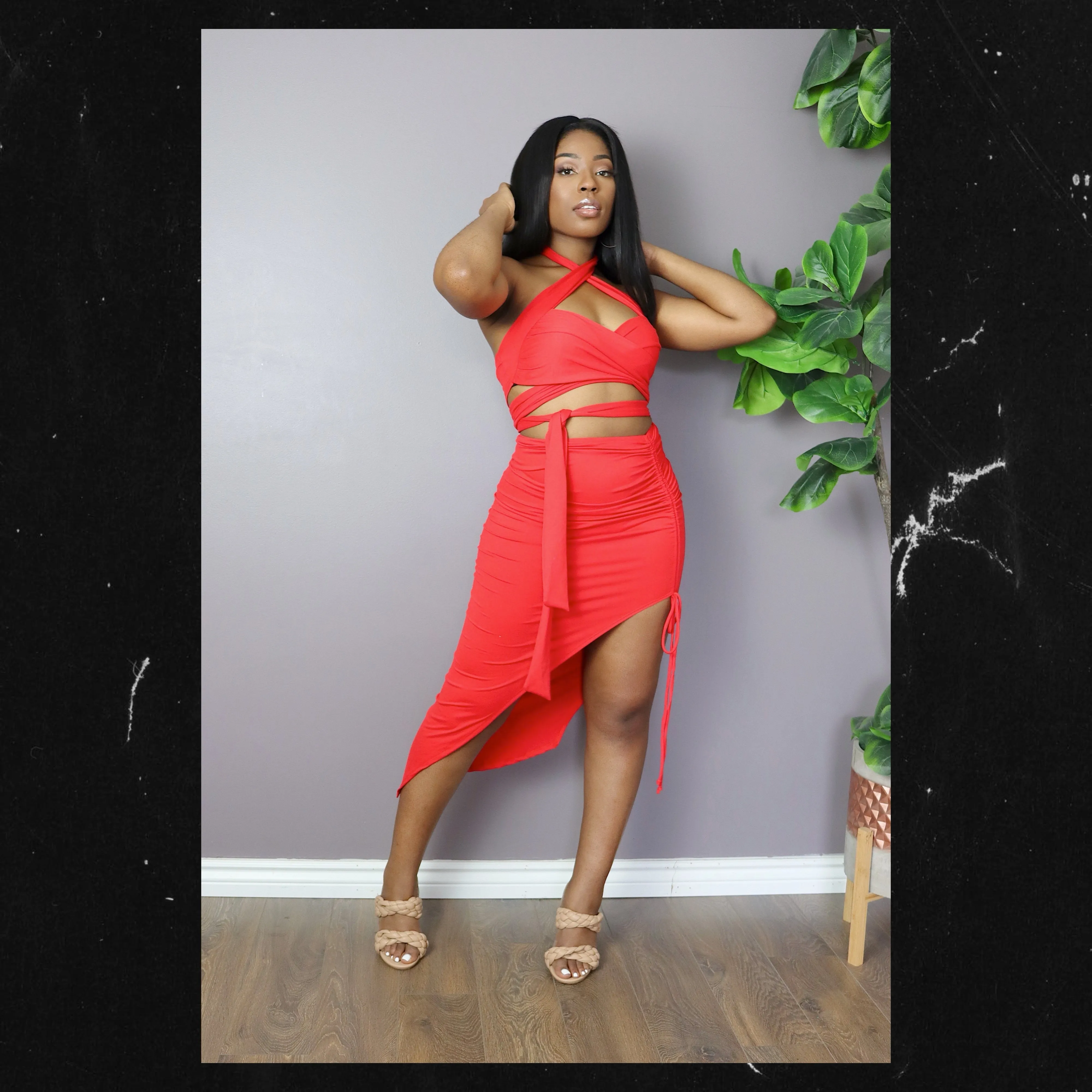 HOT GIRL SUMMER Top & Skirt Set in Red