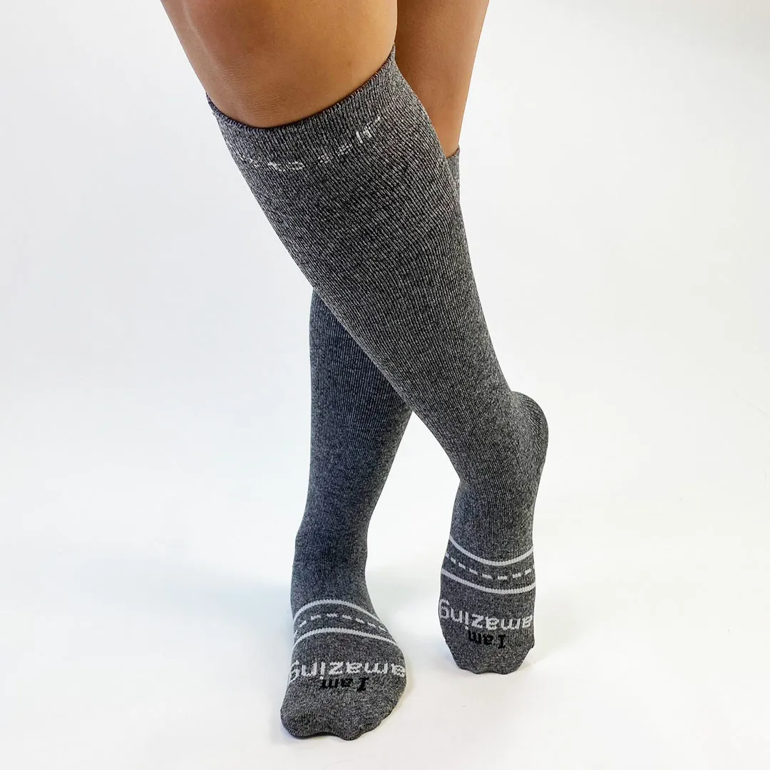 I am amazing® COMPRESSION SOCKS, grey marl knee high, 15-20 mmHg
