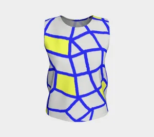 Insook Hwang's art_Loose top_ Net_blue_gray_yellow#1