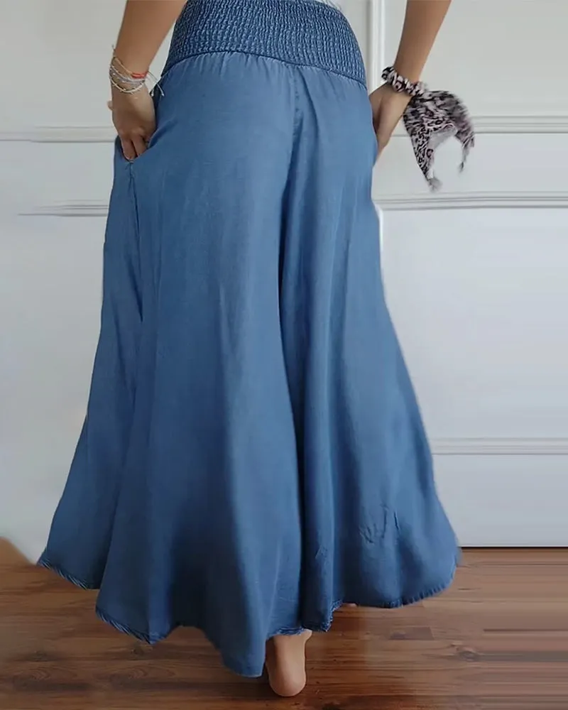 Ivyshape | Casual High Waist Wide Leg with Pockets