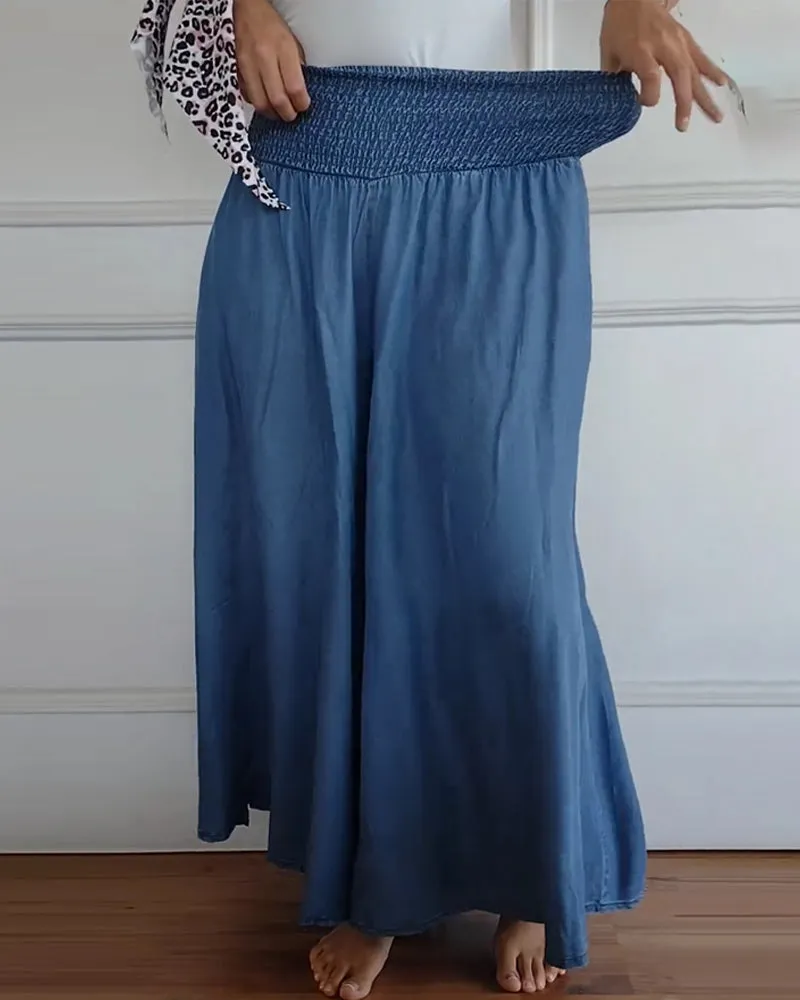 Ivyshape | Casual High Waist Wide Leg with Pockets