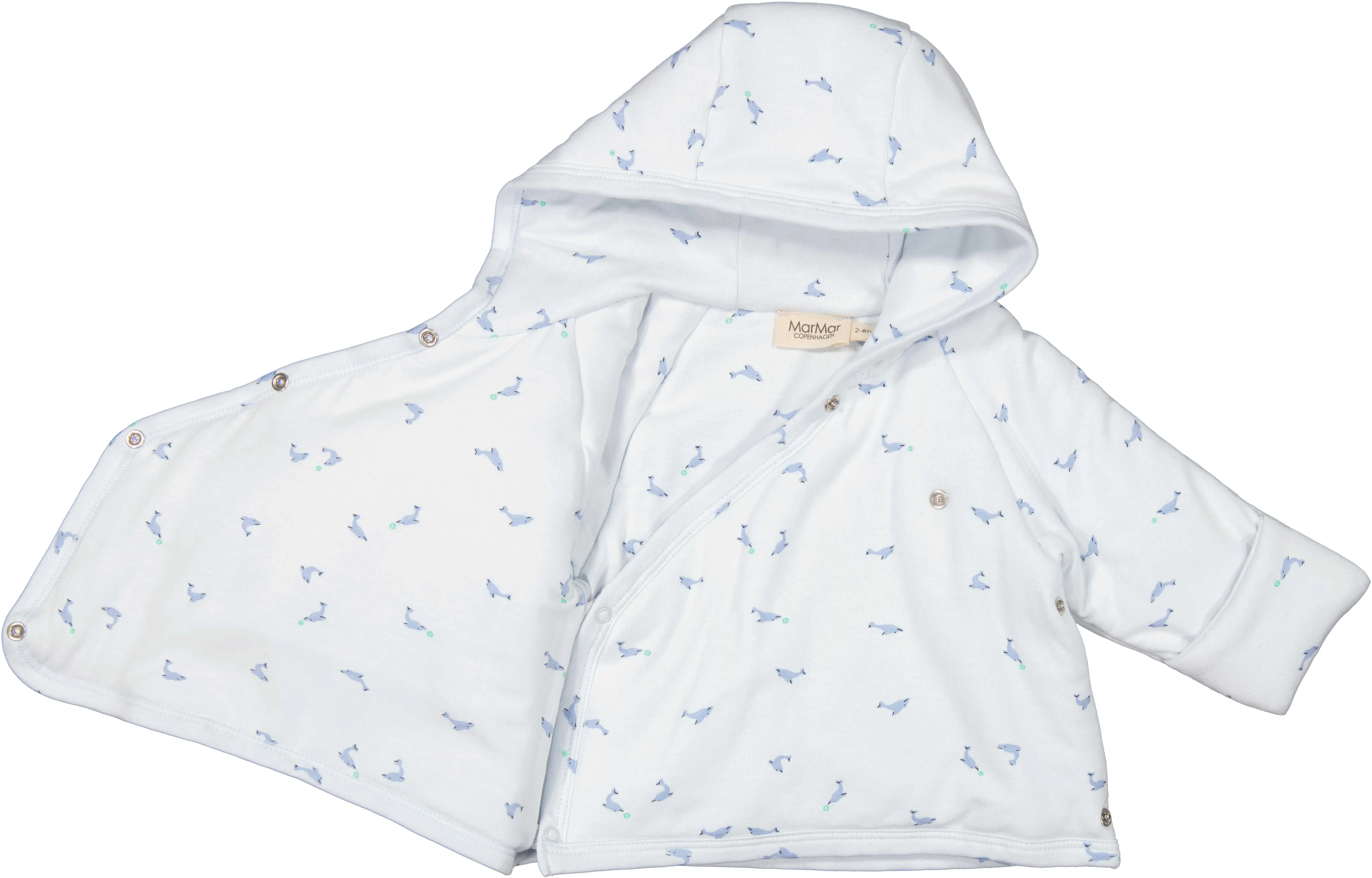 jacket puffer printed wrap tie - dolphin