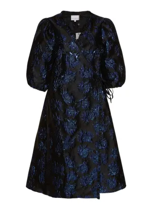Jessa Wrap Dress - Blk/Blu Mix