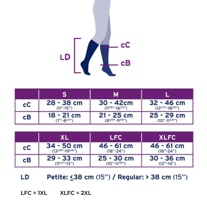 Jobst Opaque SoftFit 20-30 mmHg Knee High Compression Stockings Black