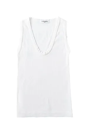 Jordan Ribbed Tank in White