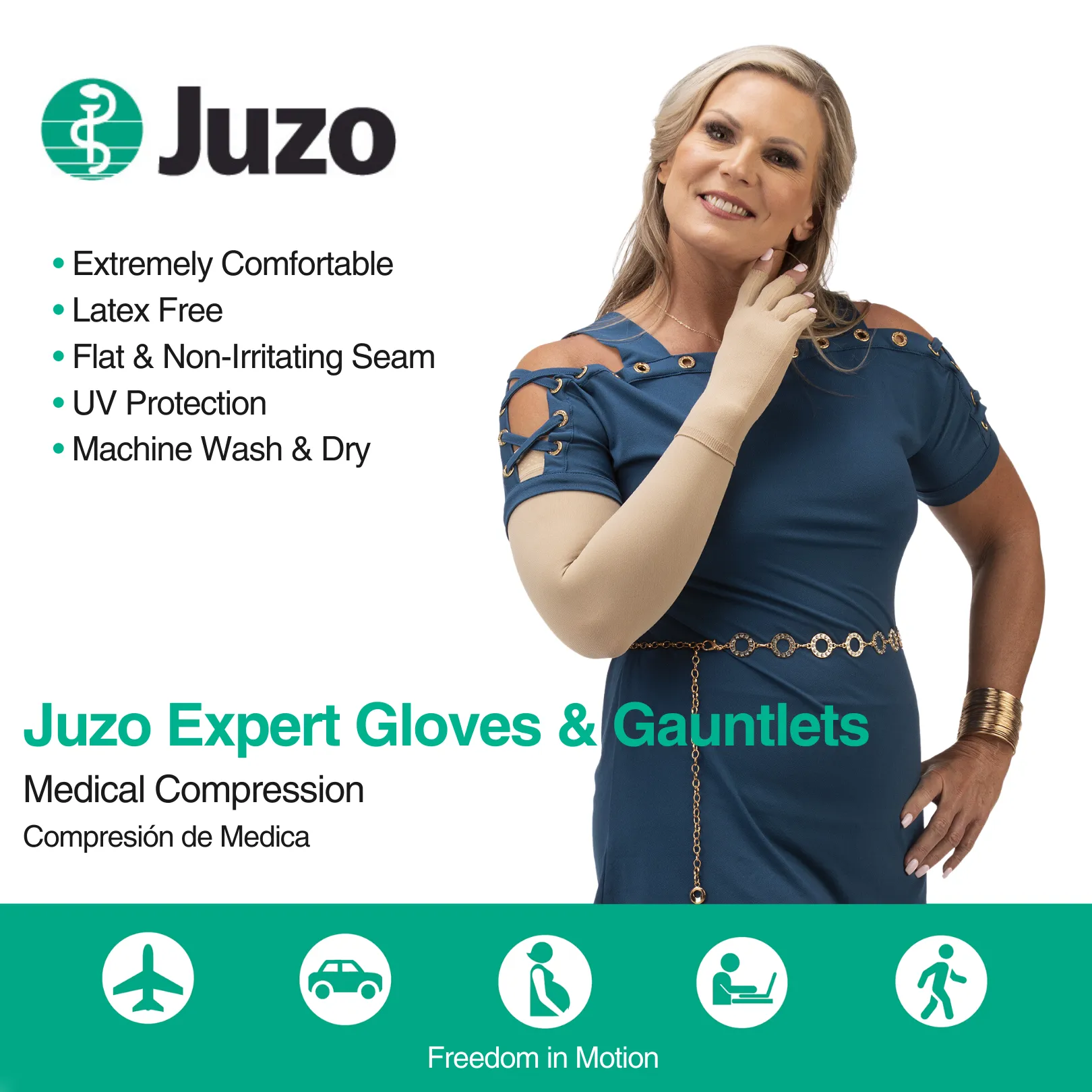 Juzo Expert Compression Gloves & Gauntlets, 20-30 mmHg, Glove