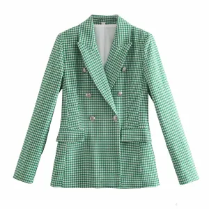 Kirana Plaid Print Blazer