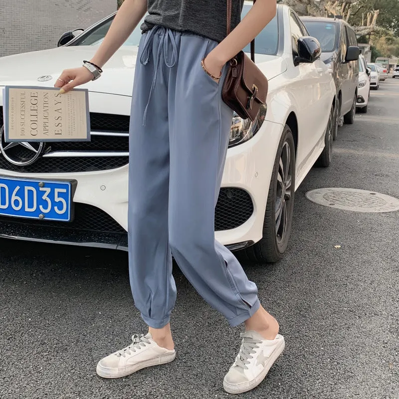 Lantern Pants Women Summer Thin Korean Loose All-Matching Harem Student High Waist Chiffon Carrot Pants