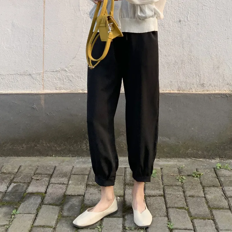 Lantern Pants Women Summer Thin Korean Loose All-Matching Harem Student High Waist Chiffon Carrot Pants