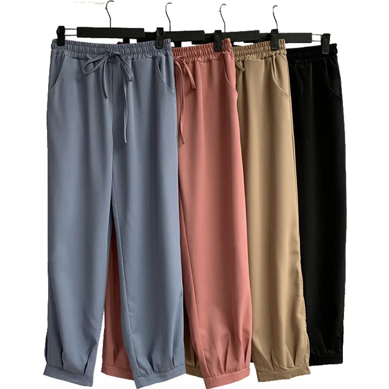 Lantern Pants Women Summer Thin Korean Loose All-Matching Harem Student High Waist Chiffon Carrot Pants