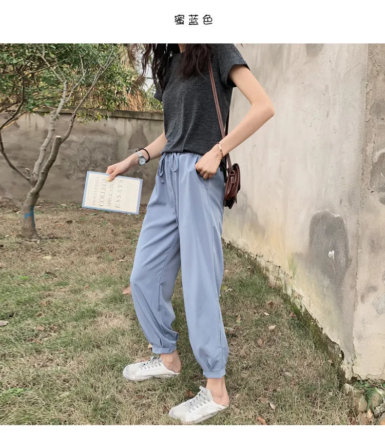 Lantern Pants Women Summer Thin Korean Loose All-Matching Harem Student High Waist Chiffon Carrot Pants