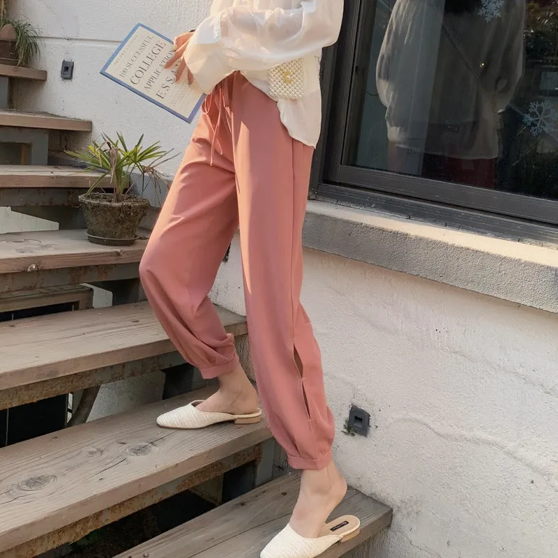 Lantern Pants Women Summer Thin Korean Loose All-Matching Harem Student High Waist Chiffon Carrot Pants