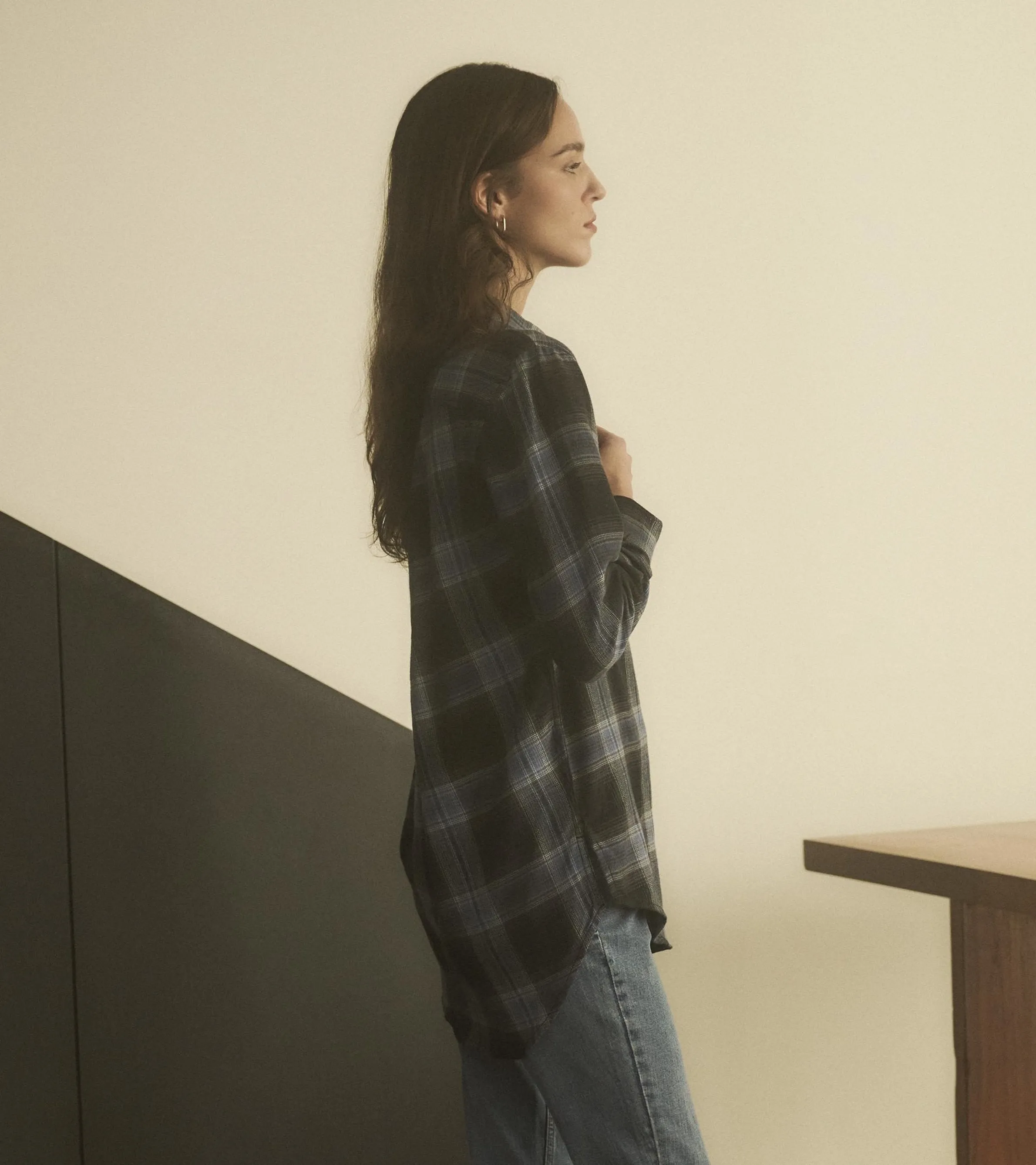 Lara Tunic - Caviar Plaid