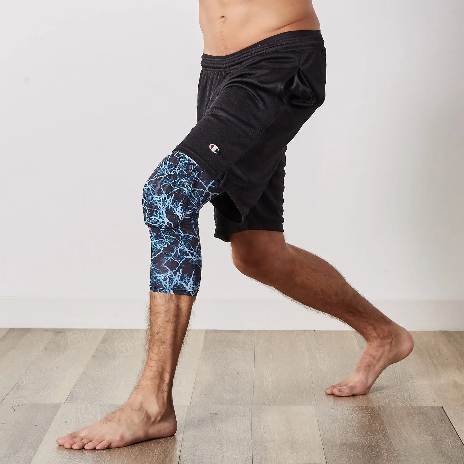 LEG COMPRESSION SLEEVE WITH PADDED KNEE SUPPORT