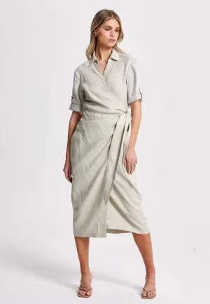 Leonne Oatmeal Wrap Dress