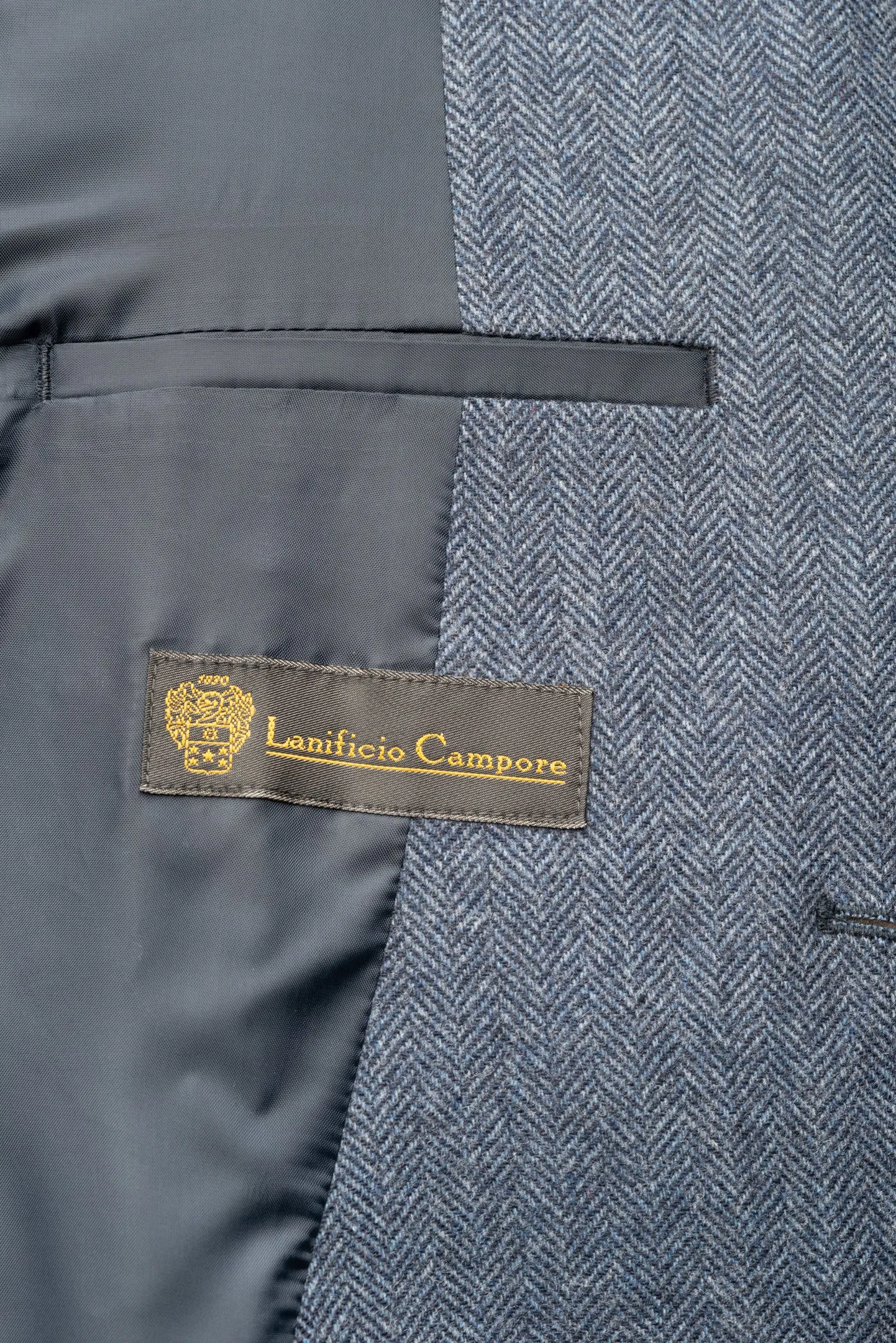 Light Blue Herringbone Wool Blazer