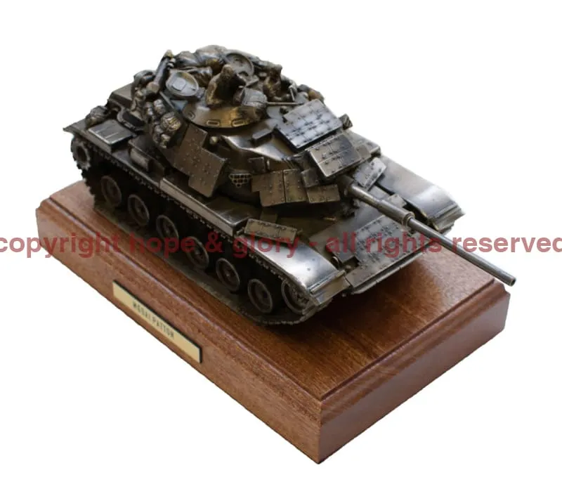 M60A1 Patton Tank Cold Cast Bronze Military Statue
