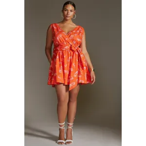 Maeve Flirty Wrap Mini Dress