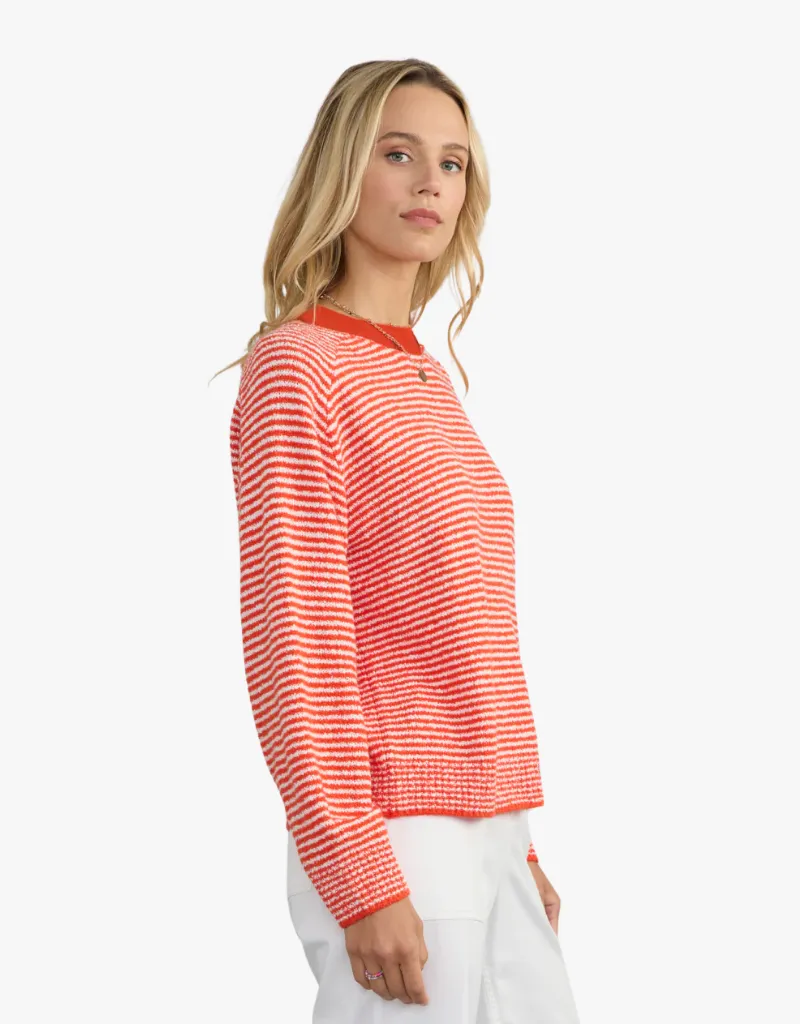 Margaret O'Leary Lola Pullover Sweater in Tomato Stripe