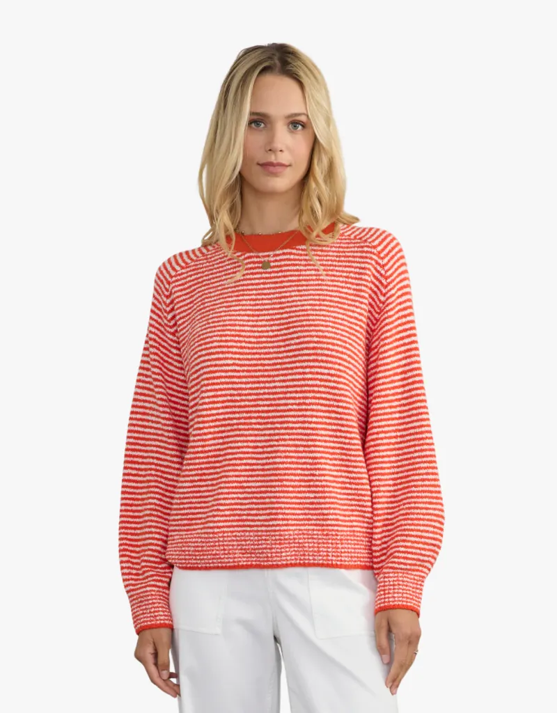 Margaret O'Leary Lola Pullover Sweater in Tomato Stripe