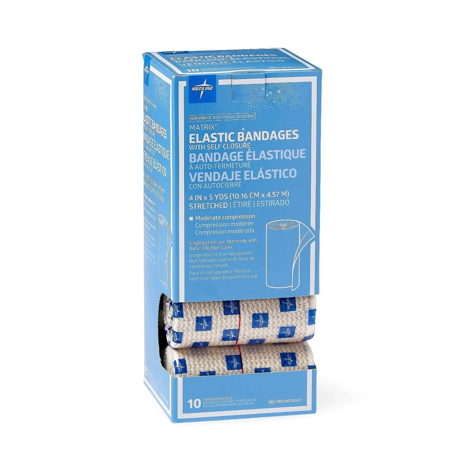 Matrix Double Hook and Loop Closure Elastic Bandage, 4 Inch x 5 Yard