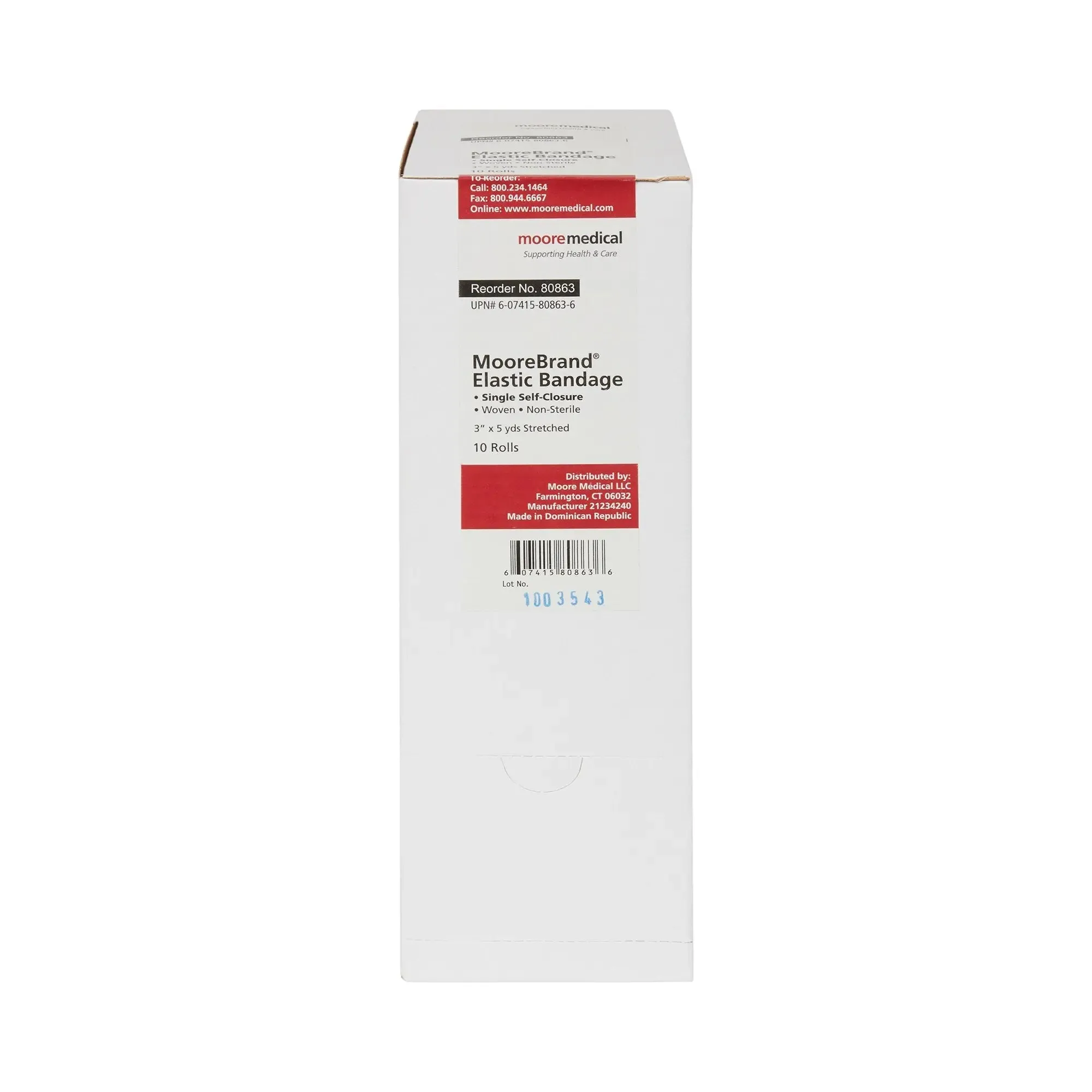 McKesson Single Hook and Loop Closure Elastic Bandage, 3 Inch x 4-1/2 Yard