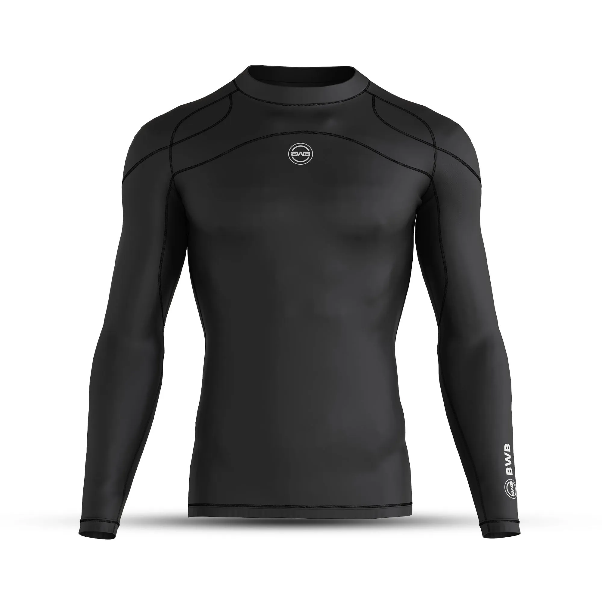 Men's Black Long Sleeve Baselayer Compression Shirt & Leggings Set