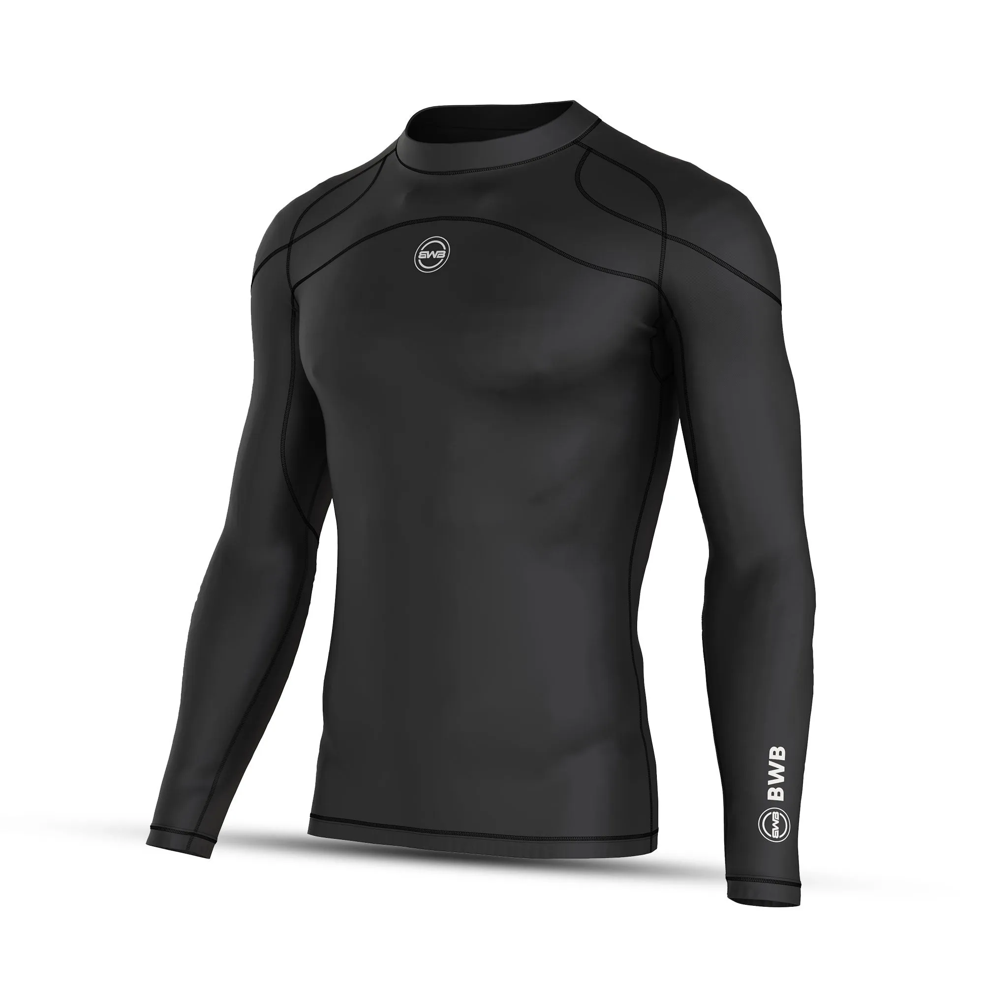 Men's Black Long Sleeve Baselayer Compression Shirt & Leggings Set