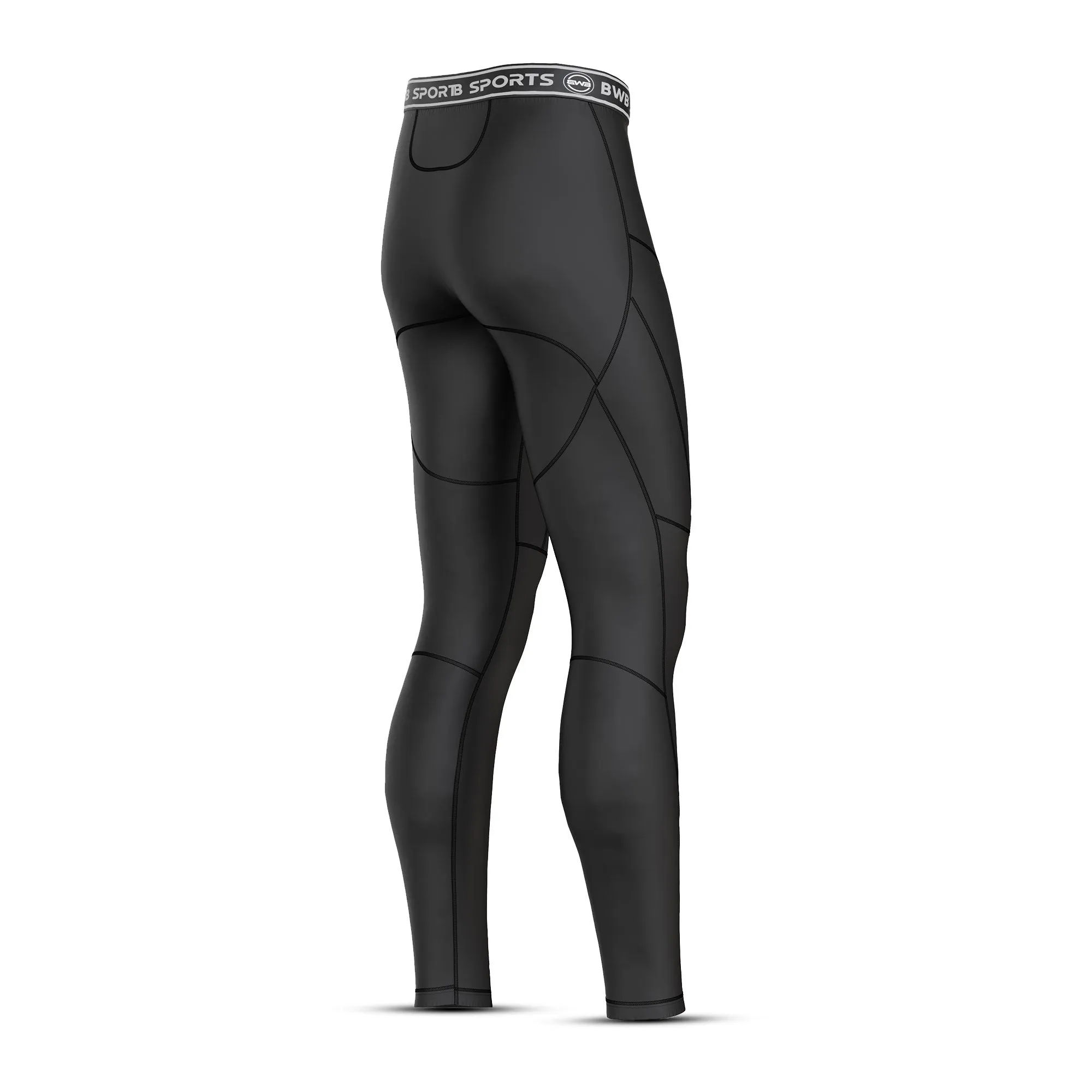 Men's Black Long Sleeve Baselayer Compression Shirt & Leggings Set